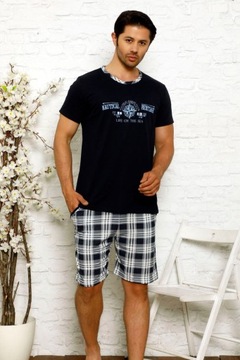 МУЖСКАЯ ПИЖАМА ИЗ ХЛОПКА С КОРОТКИМ РУКАВОМ M L XL 2XL