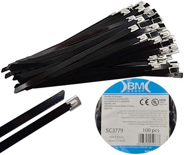OPASKI METALOWE STALOWE POWLEKANE 360x7,9 MM 100SZ