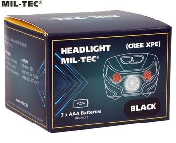 НАБОРНЫЙ ФОНАР MIL-TEC 200 люмен LED БЕЛЫЙ КРАСНЫЙ CREE XPE