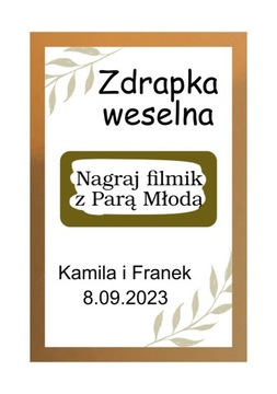 ZDRAPKA Z ZADANIEM WESELNYM DLA GOŚCI WESELNYCH