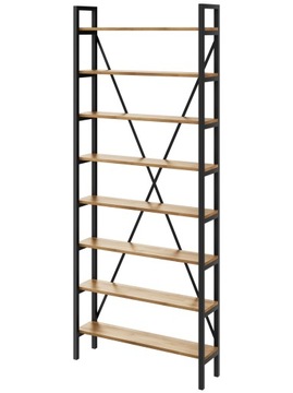 Regał Loft industrialny na książki dąb D8-20 120cm