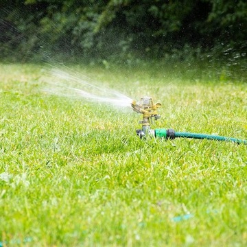 САДОВЫЙ ДОЖДЕВАТЕЛЬ, ИМПУЛЬСНЫЙ, ВРАЩАЮЩИЙСЯ, 360°, МЕТАЛЛ, РЕГУЛИРУЕМЫЙ, ПОЛЕ