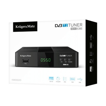Kruger&Matz KM0550 Tuner TV dekoder cyfrowy TV DVB-T2 z pilotem