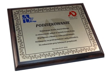 DYPLOM PODZIĘKOWANIE PODKŁAD MDF 101 X 152 MM
