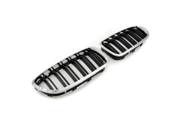 РЕШЕТКА ДЛЯ ПОЧЕК 66SKV187 ДВОЙНАЯ ПОЛОСКА; ЧЕРНЫЙ ХРОМ; БМВ 5 F10 51137261356