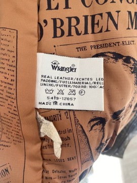 Wrangler skórzana męska kurtka vintage XL