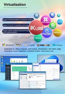 Мини-ПК Intel Atom 4x LAN RS232 VPN-маршрутизатор ч/б
