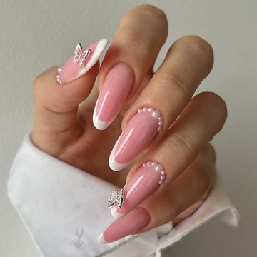 3D украшения для ногтей украшения серебряные бабочки 50 штук