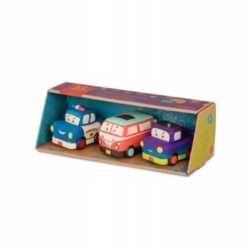 B.TOYS - AUTA z NAPĘDEM MIĘKKIE AUTA ZESTAW 3 szt