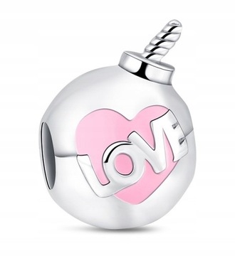 Charms Srebro 925 Zawieszka Bomba Love