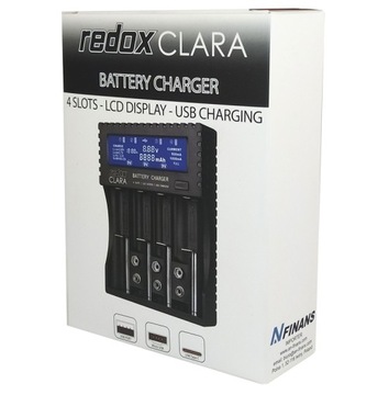 Зарядное устройство REDOX CLARA для литий-ионных Ni-MH Ni-Cd аккумуляторов типа AAA AA AAAA