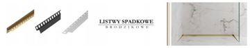 LISTWA SPADKOWA PRZYŚCIENNA PRAWA ZŁOTA LUSTRO 180 CM