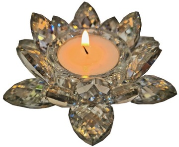 ПОДСВЕЧНИК XS GLAMOUR, СЕРЕБРЯНЫЙ КРИСТАЛЛ ЛОТОС