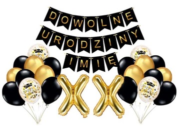 Zestaw dekoracje balony URODZINY DOWOLNE 10-99