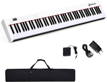 Pianino cyfrowe z klawiszami sensorycznymi białe