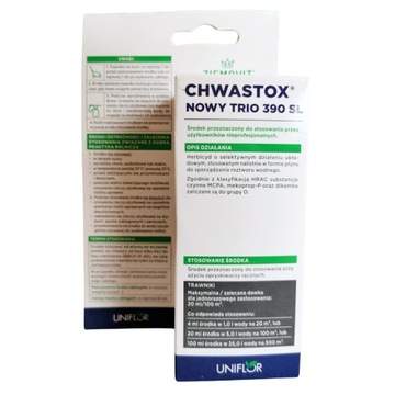 CHWASTOX NOWY TRIO 390 SL 100ML ŚRODEK NA CHWASTY W TRAWIE oprysk preparat