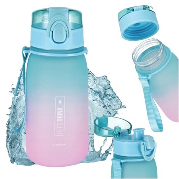 Starpak bidon 400 ml niebiesko - różowy pojemnik na wodę