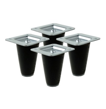4x Nóżki 6cm czarne drewniane do mebli buk stożek