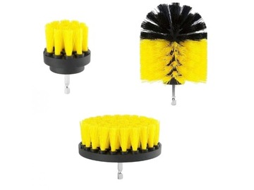 SZCZOTKI SPRZĄTAJĄCE NA WIERTARKĘ WKRĘTARKĘ 3szt DO FUG FELG DO CZYSZCZENIA