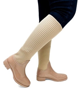 БЕЖЕВЫЕ ВЫСОКИЕ БАЛЛОТЫ С ЭЛАСТИЧНЫМ ВЕРХОМ 41