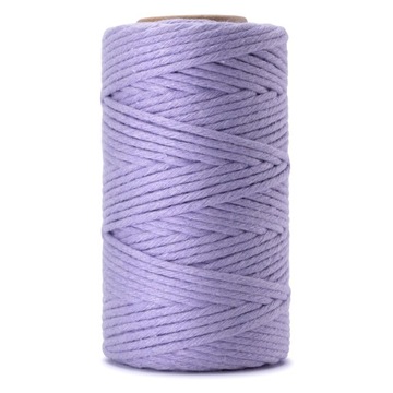 Sznurek do makramy bawełniany lavender 2mm 60m