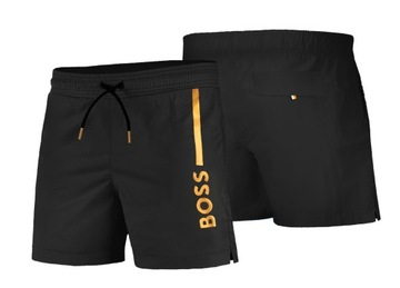 Пляжные шорты Hugo Boss 50484440 Мужские с логотипом черного золота, размер L