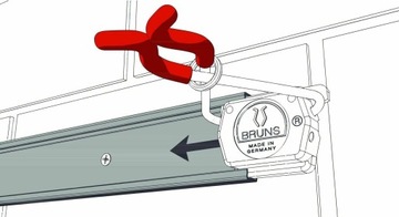 BRUNS Направляющая для инструментов, держатель 1 м, 6 шт. Цельнометаллическая направляющая с вешалками