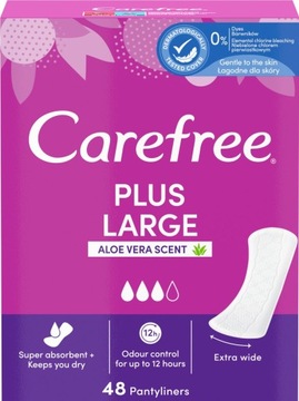 CAREFREE PLUS LARGE ALOE VERA SCENT WKŁADKI HIGIENICZNE 48 SZTUK