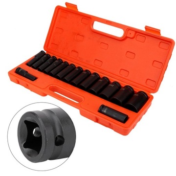 15 шт./компл., набор инструментов для головок 1/2 дюйма глубиной 10-32 мм для гаражной мастерской