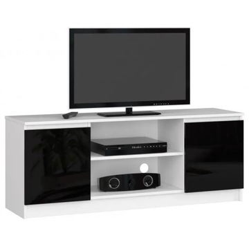 Szafka RTV pod telewizor salon 140cm czarny połysk
