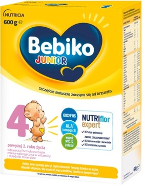 Bebiko Junior Nutriflor Expert 4 Mleko Powyżej 2 Roku Odżywcza Formuła 600g