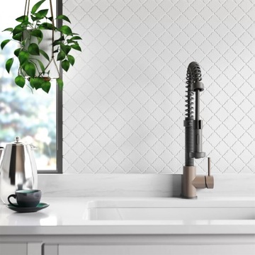 ARABESKA MAROKAŃSKA mozaika ceramiczna biała mat