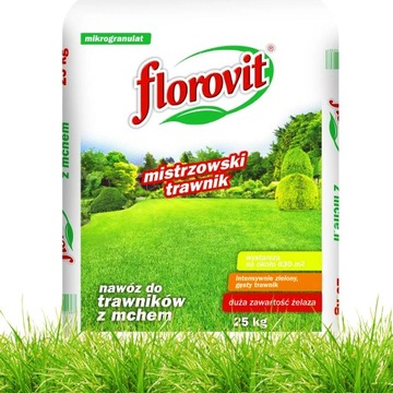 FLOROVIT NAWÓZ Z ŻELAZEM DO TRAWNIKÓW Z MCHEM 25KG