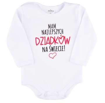 Body długi rękaw MAM NAJLEPSZYCH DZIADKÓW - r. 86