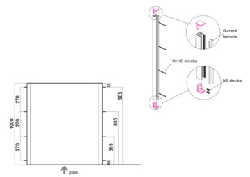 Французский балкон современные стеклянные перила для окна TIOMO