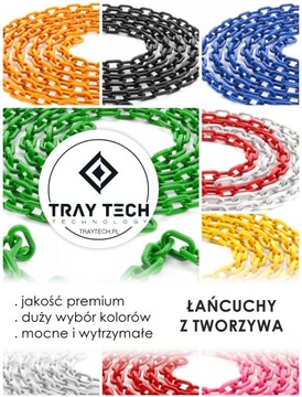 Цепочка пластиковая ЧЕРНАЯ 6мм -TRAYTECH- 1м