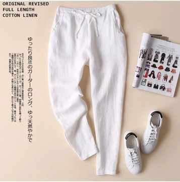 2023 Spring Loose Cotton Trousers Women Casual S-5