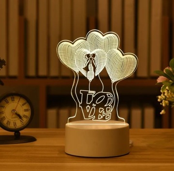 3D Love Lamp walentynki prezent akrylowy niedźwied