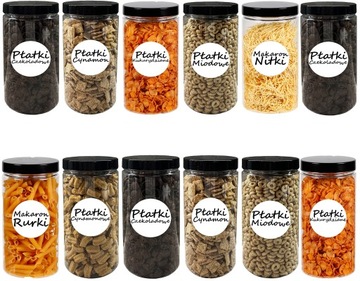 Pojemniki na żywność słoik słoiki do kuchni 1,5L zestaw 12 sztuk + etykiety