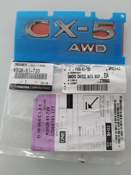 MAZDA CX-5 II ИЗ ЭМБЛЕМЫ ЗАДНЕЙ ДВЕРИ 2020 ГОДА