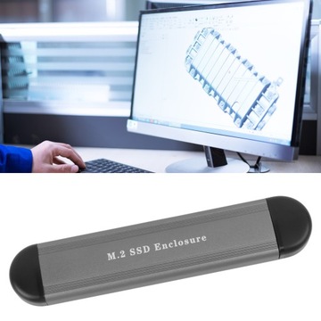 КОРПУС SSD M.2 NVME SATA USB-C СЕРЫЙ