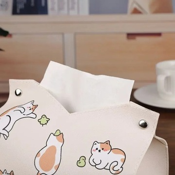 Симпатичный футляр для салфеток с принтом, кожаная коробка для салфеток, водонепроницаемая и пыленепроницаемая