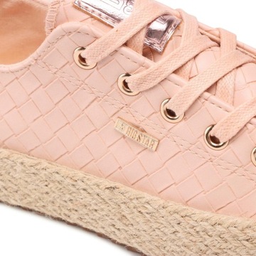 Espadryle Damskie na Platformie Big Star Wiązane Plecione Trampki Nude r.39