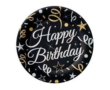 Talerzyki Papierowe Happy Birthday Urodzinowe
