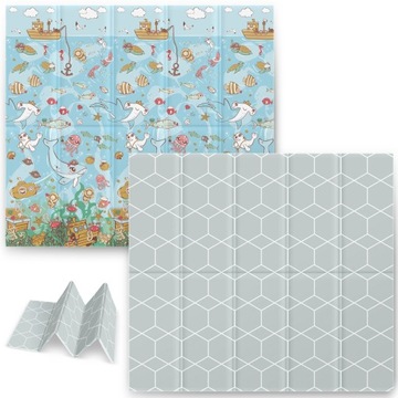 SKŁADANA MATA PIANKOWA DLA DZIECI EDUKACYJNA DUŻA 180x200 PIANKA