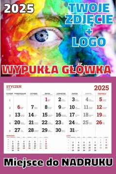 Календари ОДНОСТОРОННИЕ Выпуклые на 2025 год с ВЫПУКЛОЙ головкой и печатью, 200 шт.