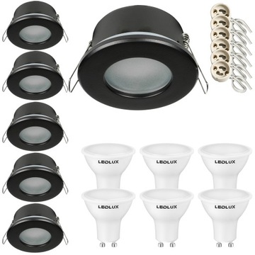 6x Oprawa hermetyczna IP44 +LED GU10 1,5W podbitka