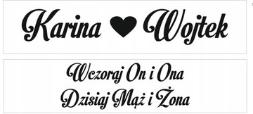 Автомобильные таблички Имена жениха и невесты Имя Персонализация водонепроницаемые 2 шт.
