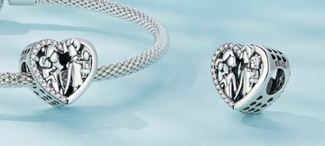 CHARMS ZAWIESZKA RODZINA CHARMS FAMILY CHARMS SERCE CHARMS MAMA TATA DZIECI