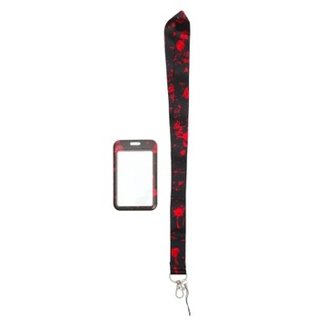 ID Card Holder with Lanyard Halloween Bloody